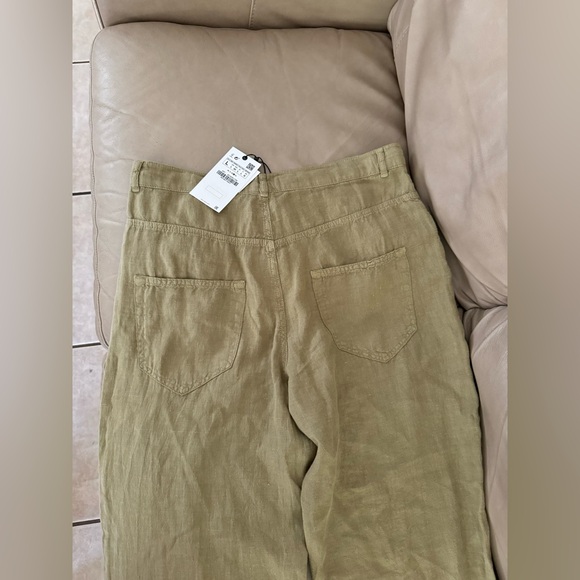 Zara 100% Linen Relaxed Wide Leg Pants - Picture 14 of 15